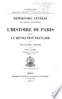 Répertoire général des sources manuscrites de l'histoire de Paris pendant la révolution français: Convention nationale (1.-4. ptie)