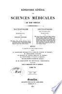 Répertoire générale des sciences médicales au XIXe siècle