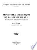 Répertoire numérique de la sous-série 49 H (Ordre hospitalier de Saint-Antoine-en-Viennois)