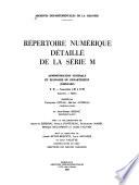 Répertoire numérique détaillé de la série M: Sous-série 6 M à 10 M. Annexes. Index