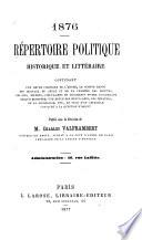 Répertoire politique, historique et littéraire