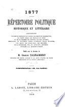 Répertoire politique, historique et littéraire