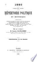 Répertoire politique, historique et littéraire