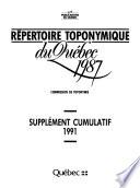 Répertoire toponymique du Québec, 1987