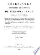 Répertoire universel et raisonné de jurisprudence
