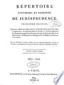 Répertoire universel et raisonné de jurisprudence