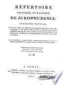 Répertoire universel et raisonné de jurisprudence