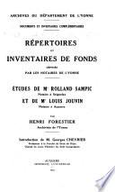 Répertoires et inventaires de fonds déposés par les notaires de l'Yonne