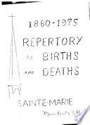 Repertory of Births and Deaths, 1880-1975, Sainte-Marie (Parish) Manchester, N. H.