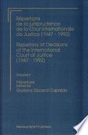 Repertory of decisions of the International Court of Justice (1947-1992)