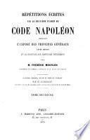 Répétitions écrites sur le premier examen de Code Napoléon