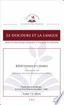 Répétitions et genres