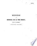 Réponse à un mémoire sur la mer morte