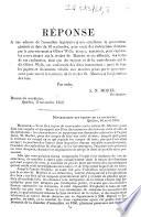 Réponse à une adresse de l'Assemblée législative à Son Excellence le gouverneur général en date du 10 septembre, pour copie des instructions données par le gouvernement à Oliver Wells, écuyer, arpenteur, pour explorer les terres situées sur la rivière St. Maurice et ses affluents,...