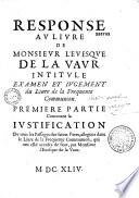 Réponse au livre intitulé : examen et jugement du livre de la fréquente communion, par M. l'évêque de Lavaur
