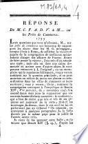 Réponse de M. C. F. A. D. V. à M..... sur les prêts de commerce