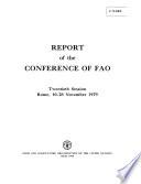 Report of the Conference of FAO.
