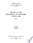 Report of the Department of Antiquities, Cyprus
