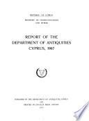 Report of the Department of Antiquities, Cyprus