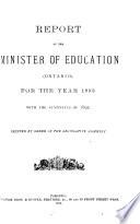 Report of the Minister of Education