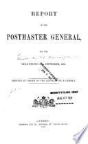 Report of the Postmaster General ...