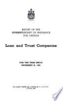 Report of the Superintendent of Insurance for Canada