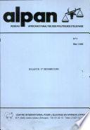 Reseau ALPAN Bulletin d'Informations No. 7 - mai 1989