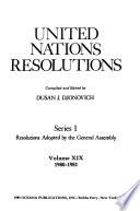 Resolutions Adopted by the General Assembly: 1980-1981