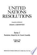 Resolutions Adopted by the General Assembly: 1981-1982