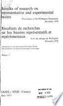 Results of Research on Representative and Experimental Basins