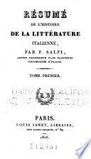 Résumé de l'histoire de la littérature italienne
