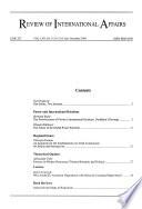 Review of International Affairs