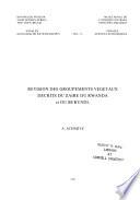 Révision des groupements végétaux décrits du Zaïre, du Rwanda et du Burundi