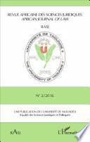 Revue africaine des sciences juridiques n°2 / 2016