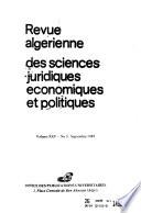 Revue algérienne des sciences juridiques, économiques et politiques