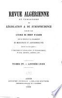 Revue algérienne, tunisienne et marocaine de législation et de jurisprudence ...