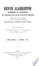 Revue algérienne, tunisienne et marocaine de législation et de jurisprudence ...