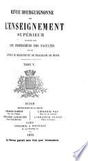 Revue bourguignonne de l'enseignement supérieur