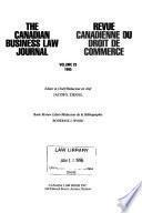 Revue Canadienne Du Droit de Commerce