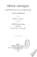 Revue critique d'histoire et de littérature