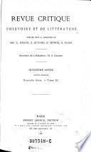 Revue critique d'histoire et de littérature
