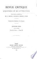 Revue critique d'histoire et de littérature