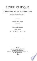 Revue critique d'histoire et de littérature