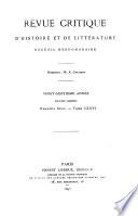 Revue critique d'histoire et de littérature