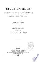 Revue critique d'histoire et de littérature