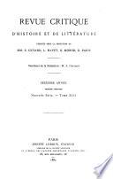 Revue critique d'histoire et de littérature