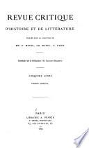 Revue critique d'histoire et de littérature