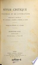 Revue critique d'histoire et de littérature
