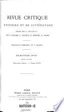 Revue critique d'histoire et de littérature
