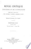 Revue critique d'histoire et de littérature